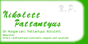 nikolett pattantyus business card